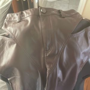 Brand new XS leather women’s pants brown